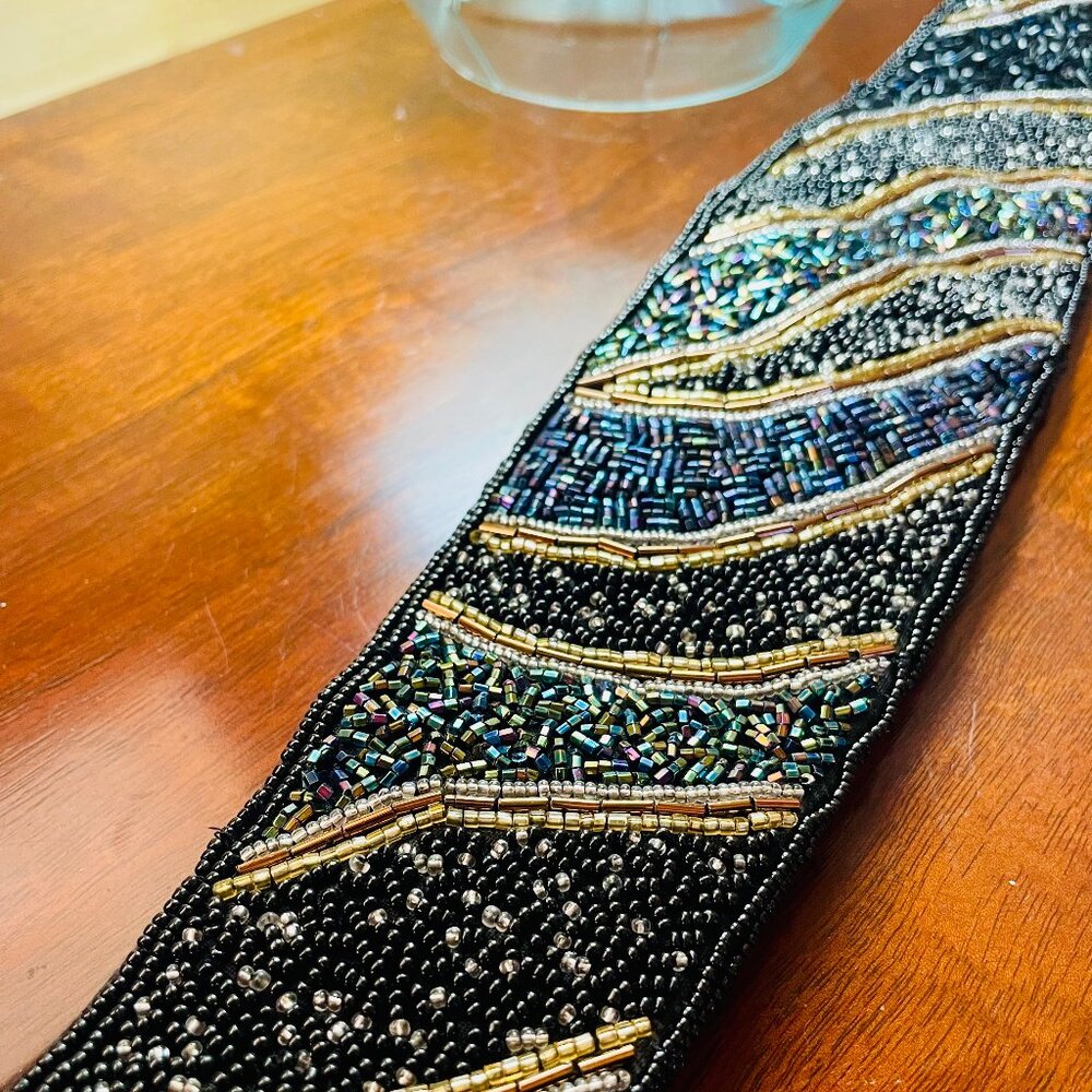 Beaded Art Deco 70's Belt